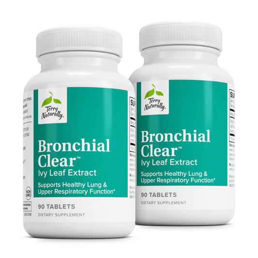 Terry Naturally Bronchial Clear Ivy Leaf Extract bottle and packaging – front view (Pack of 2)