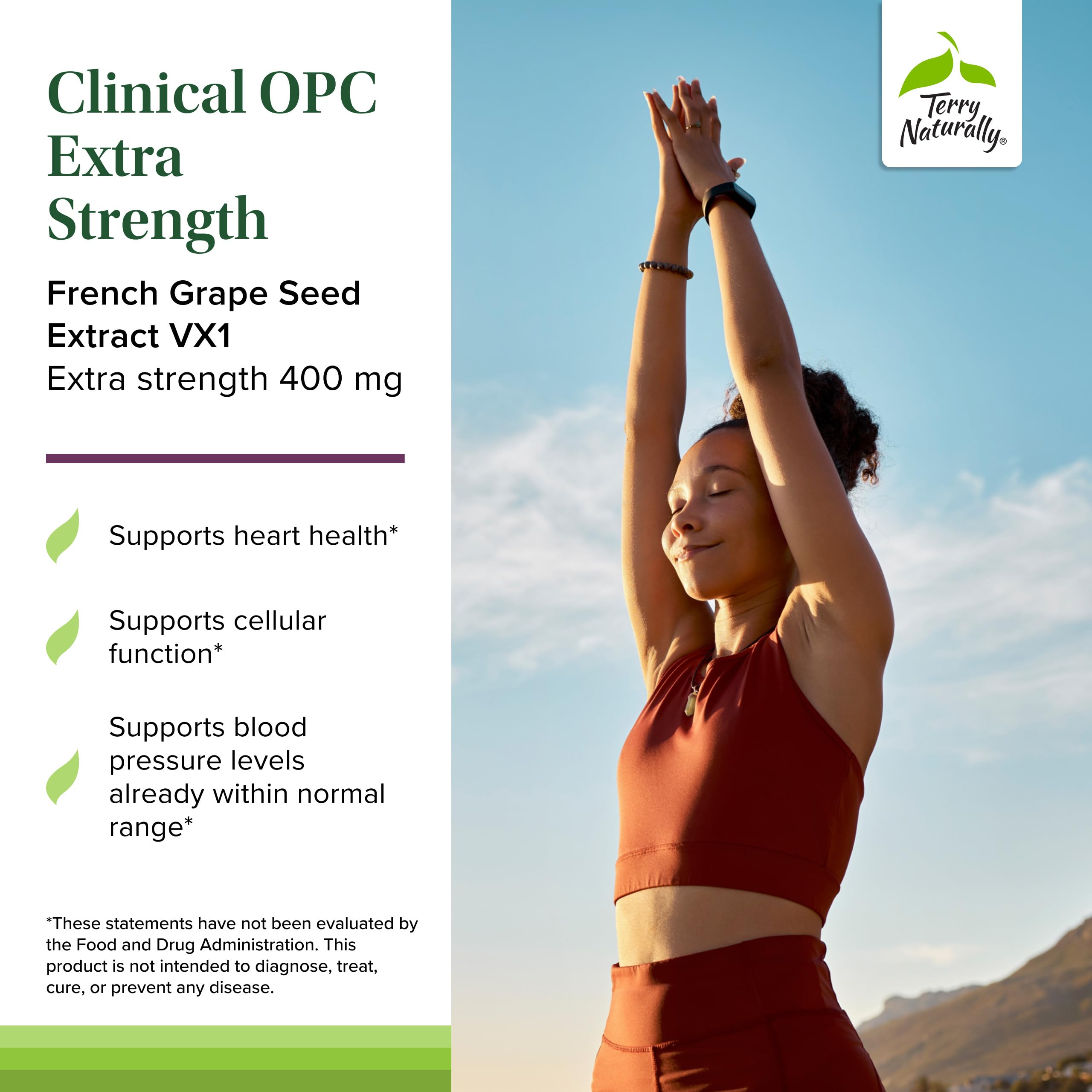 Clinical OPC Extra Strength capsules arranged in a row