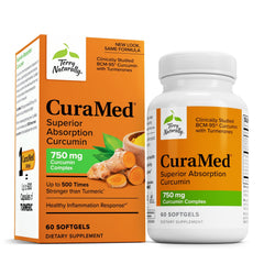 Bottle of Terry Naturally CuraMed 750mg curcumin supplement