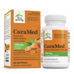 Front view of Terry Naturally CuraMed 750mg bottle