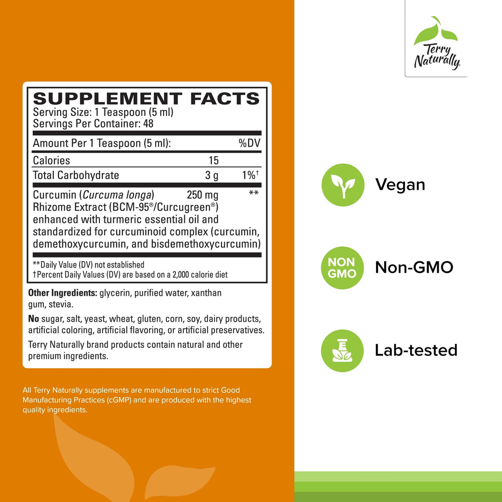 Ingredients chart for CuraMed curcumin syrup