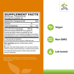 Ingredients chart for CuraMed curcumin syrup