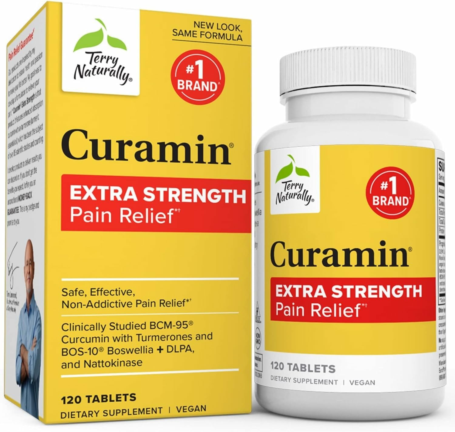 Terry Naturally Curamin Extra Strength bottle front promotes joint comfort and circulation support.