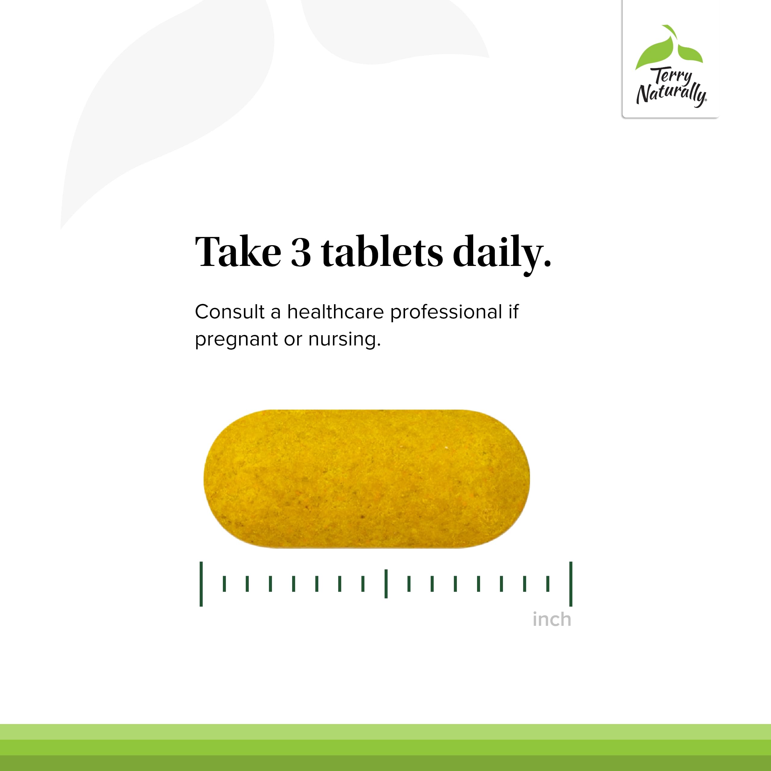 Serving size showing 3 tablets daily dosage