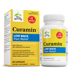 Bottle of Terry Naturally Curamin Low Back Pain Relief 60 capsules