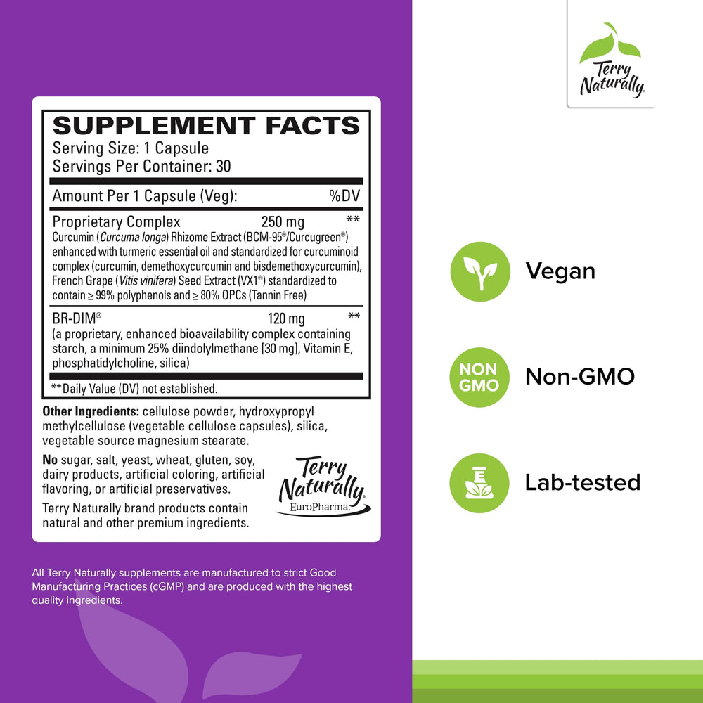 Front label of Terry Naturally DIM Complex bottle