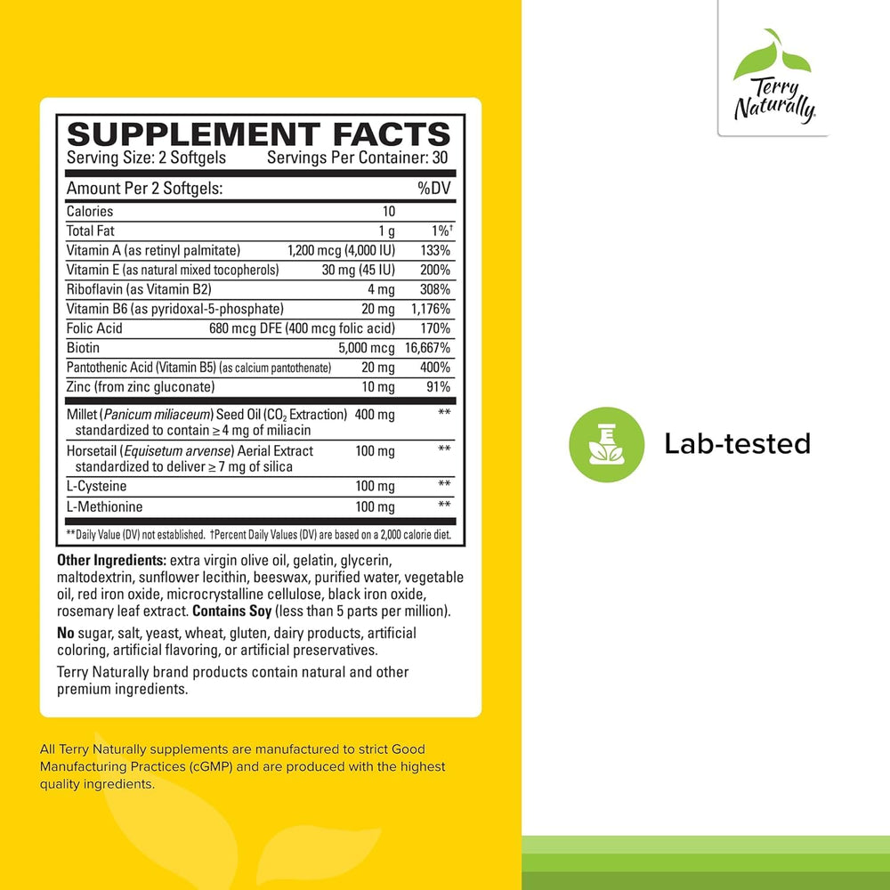 Nutrition facts and ingredients label for Hair Renew Formula