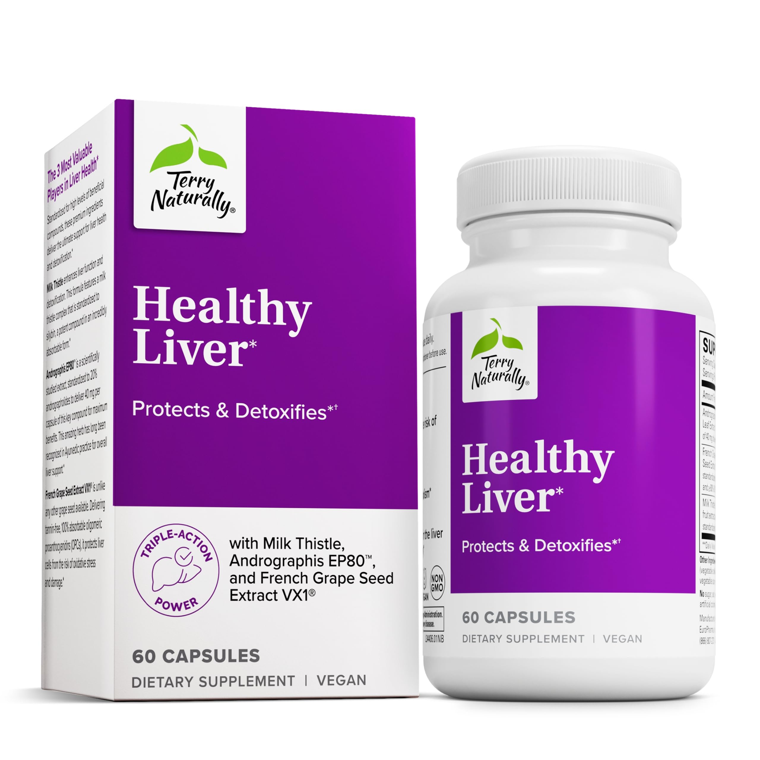 Terry Naturally Healthy Liver bottle with 60 capsules