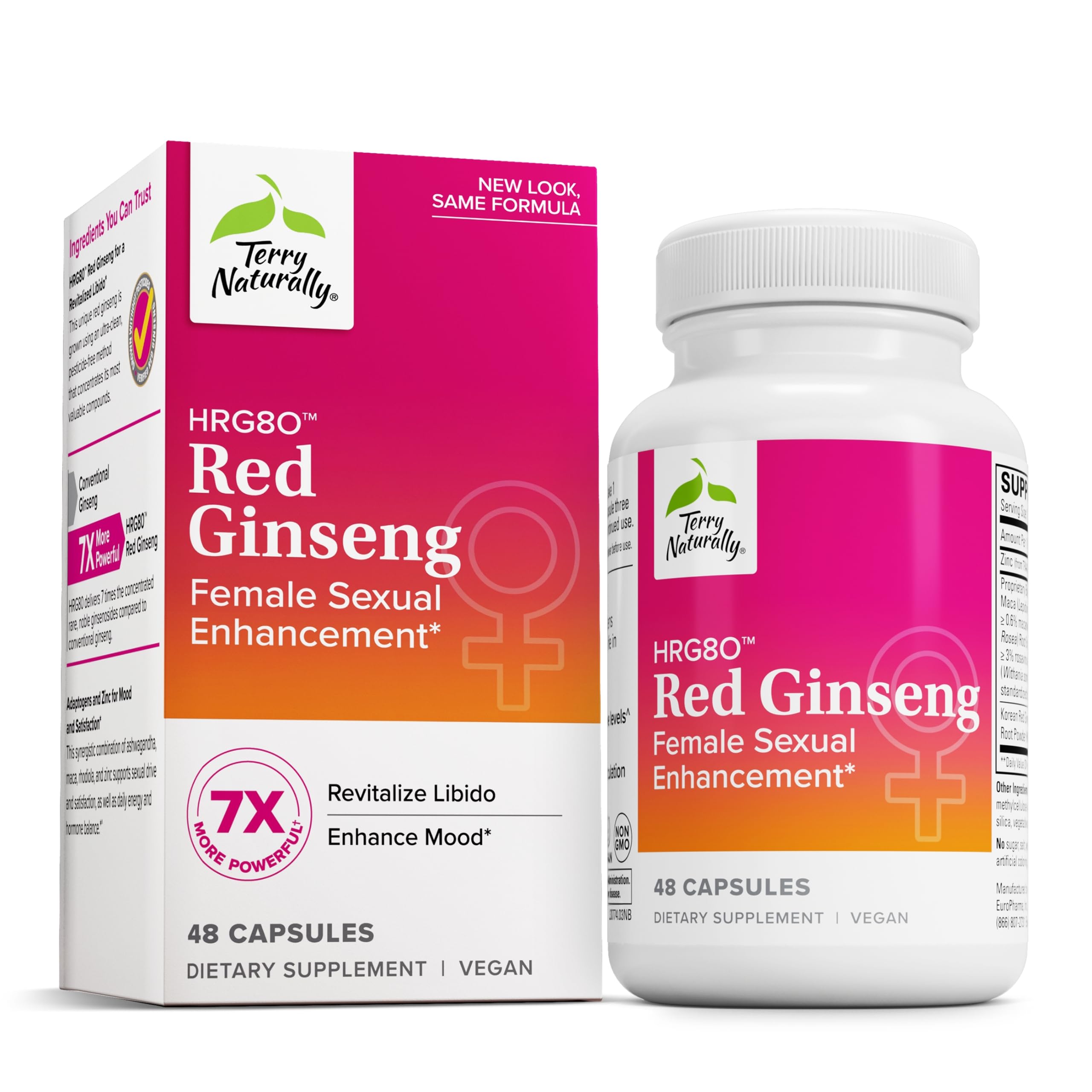 Front view of Terry Naturally HRG80 Red Ginseng bottle