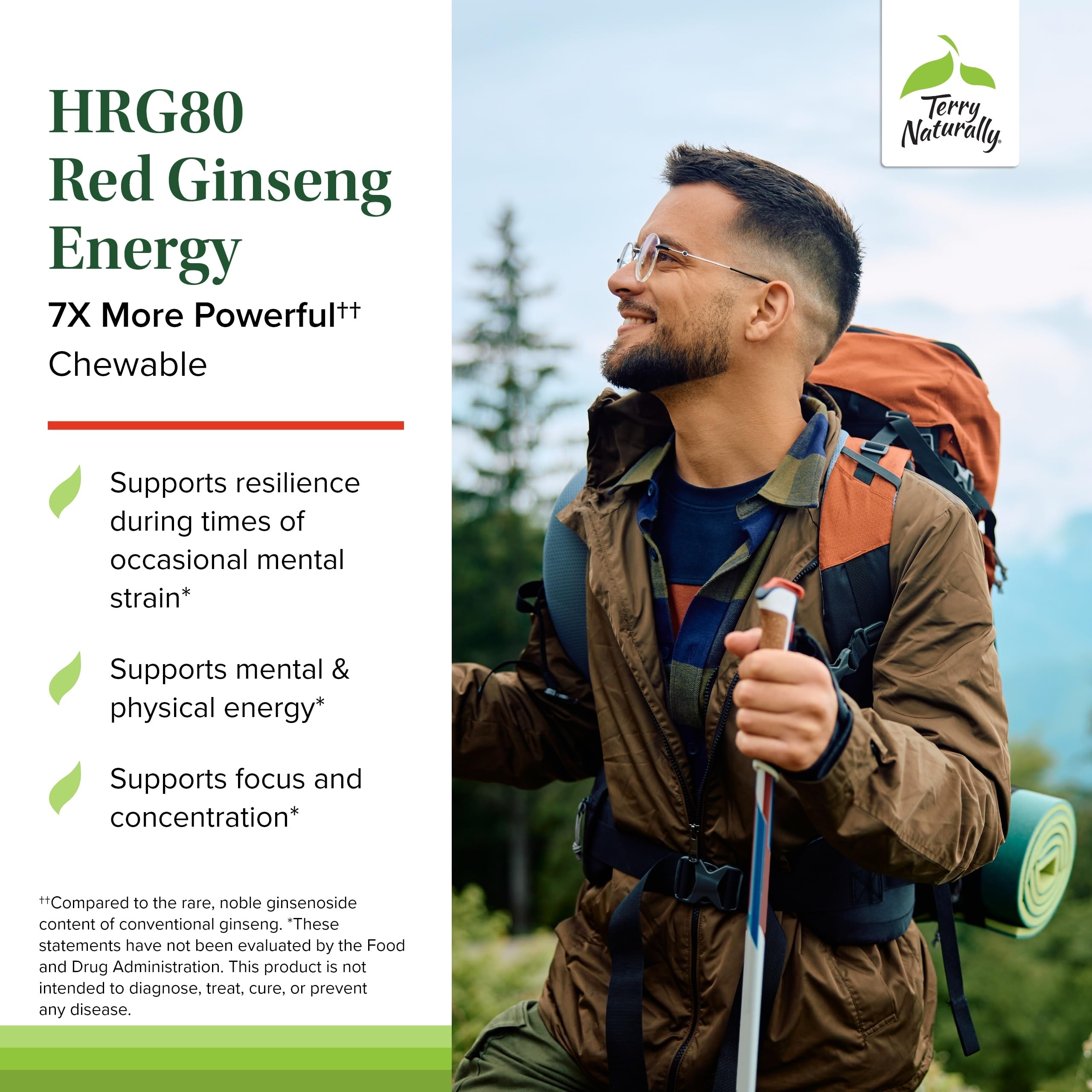 Close-up of an HRG80 Red Ginseng Energy chewable tablet