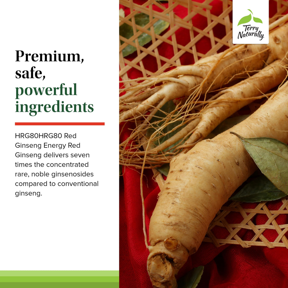 Graphic highlighting energy and focus benefits of ginseng supplement