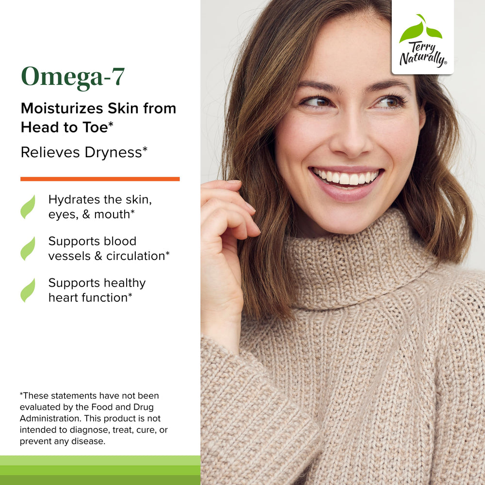 Bottle label displaying Omega-7 ingredients