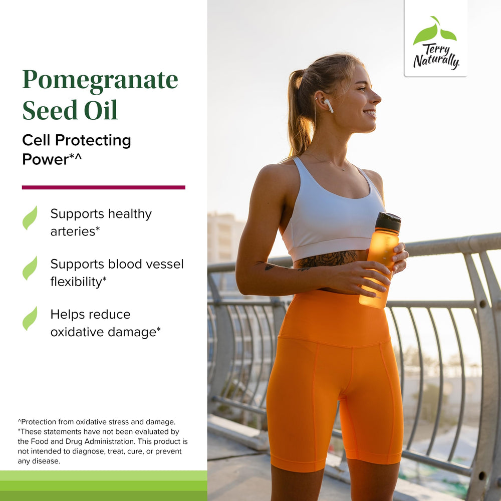Second angle view of Terry Naturally Pomegranate Seed Oil bottle in a 2-pack