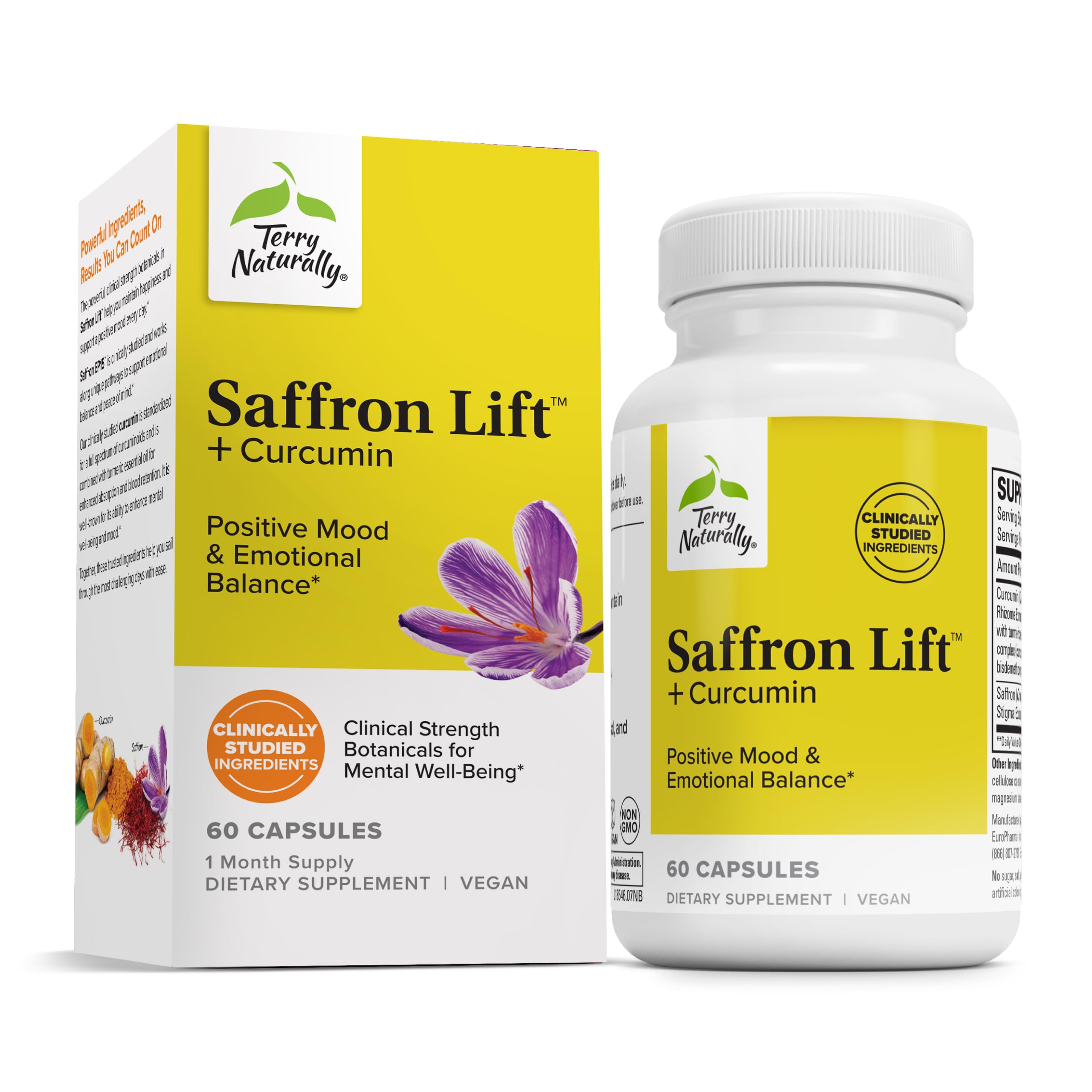 Hero image of Terry Naturally Saffron Lift + Curcumin bottle