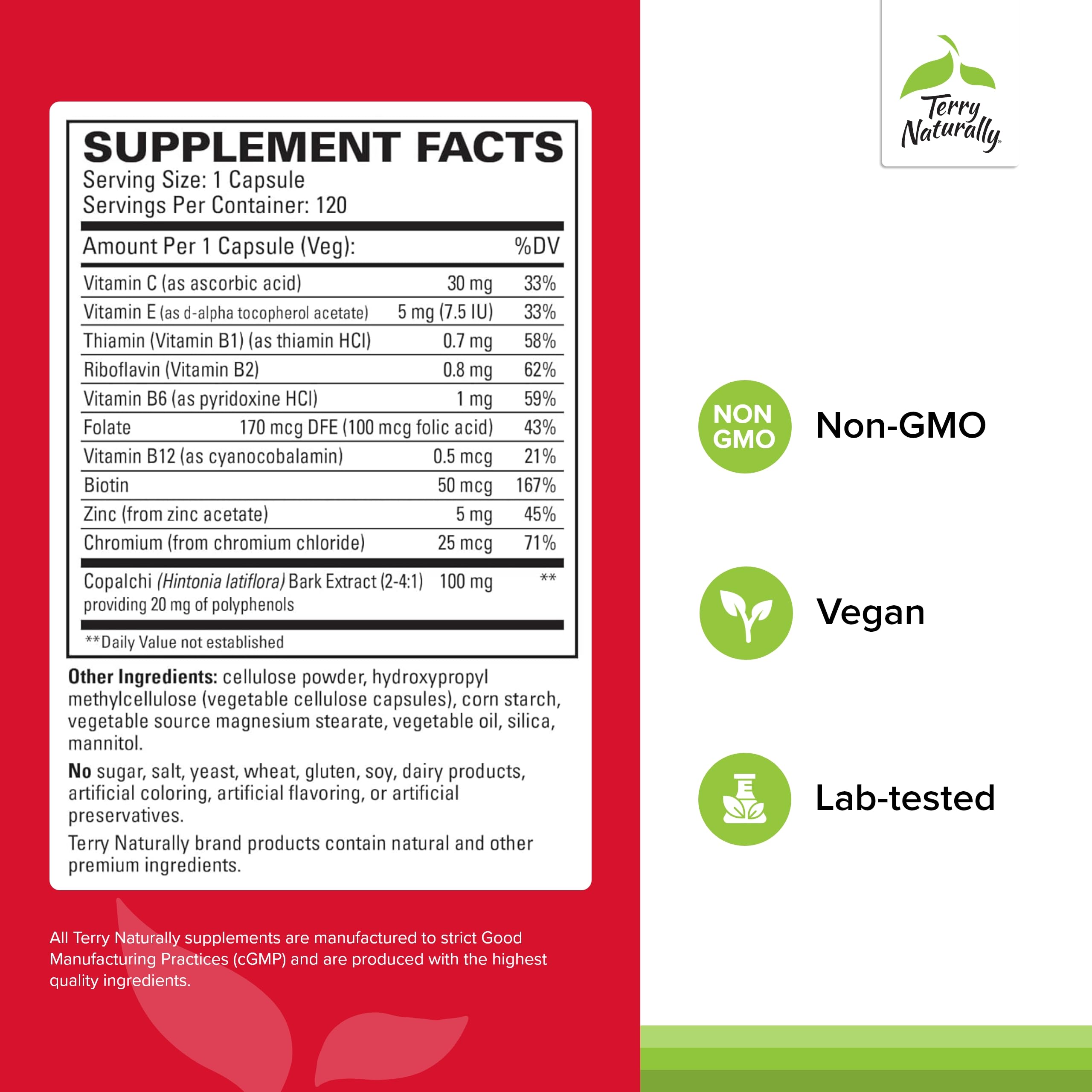 Supplement facts panel for Sucontral D