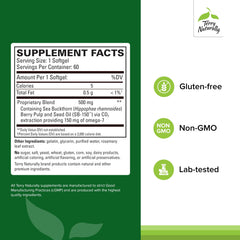 Terry Naturally sea buckthorn oil ingredients highlighting buckthorn for comprehensive omega support