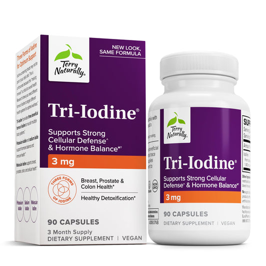 Bottle of Terry Naturally Tri-Iodine 90 capsules