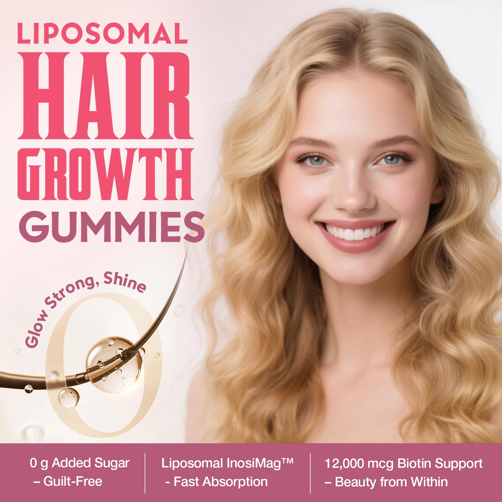 Close-up of strawberry-flavored hair growth chew