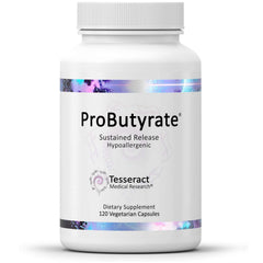 Tesseract ProButyrate bottle front showing branding for gut balance support.
