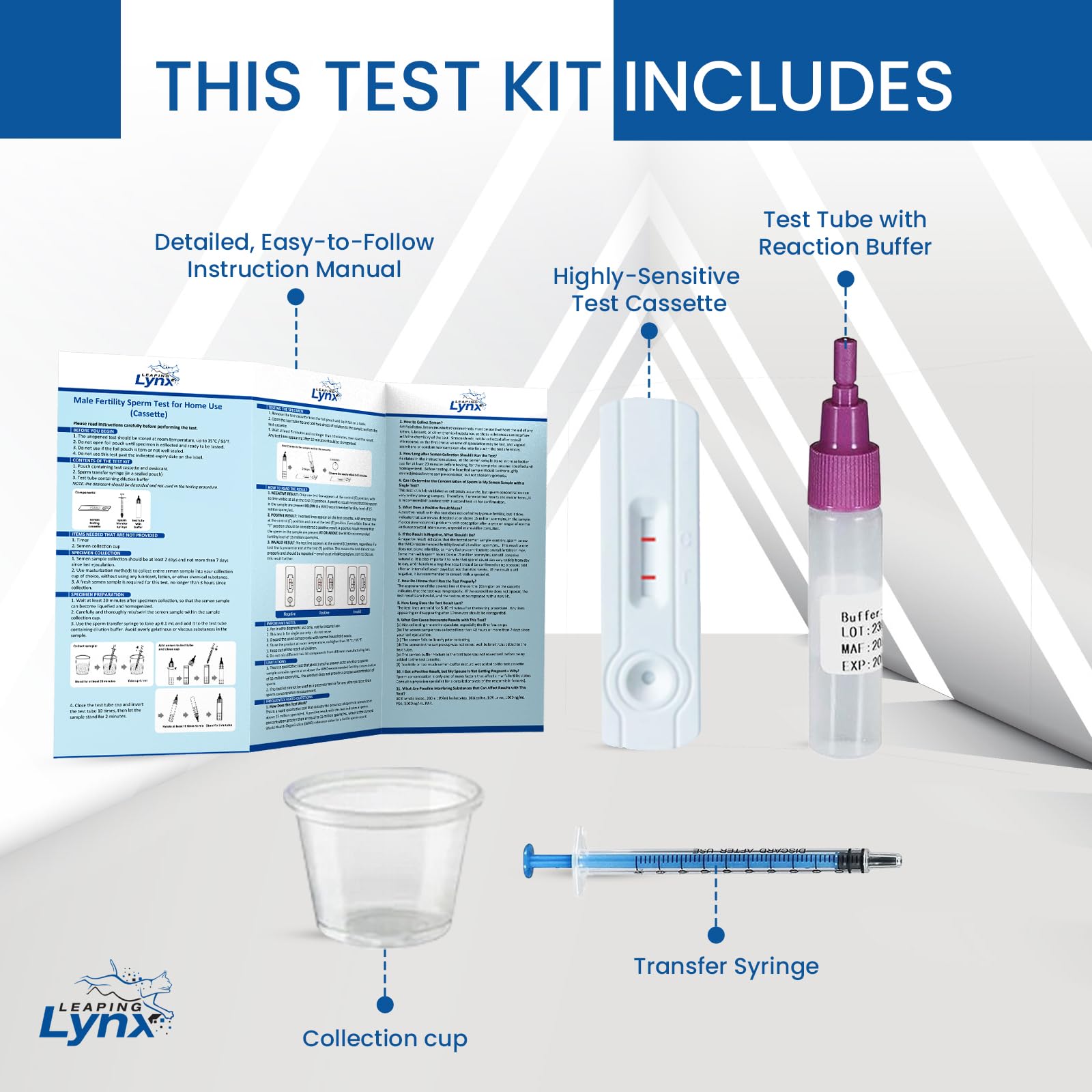 All contents of the test kit laid out for use