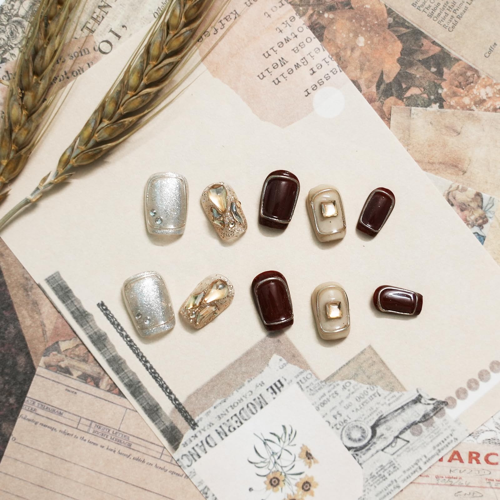 Tesytto geometric line art nails for a modern fashion statement.