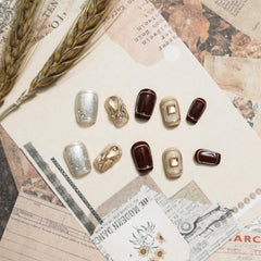 Tesytto geometric line art nails for a modern fashion statement.
