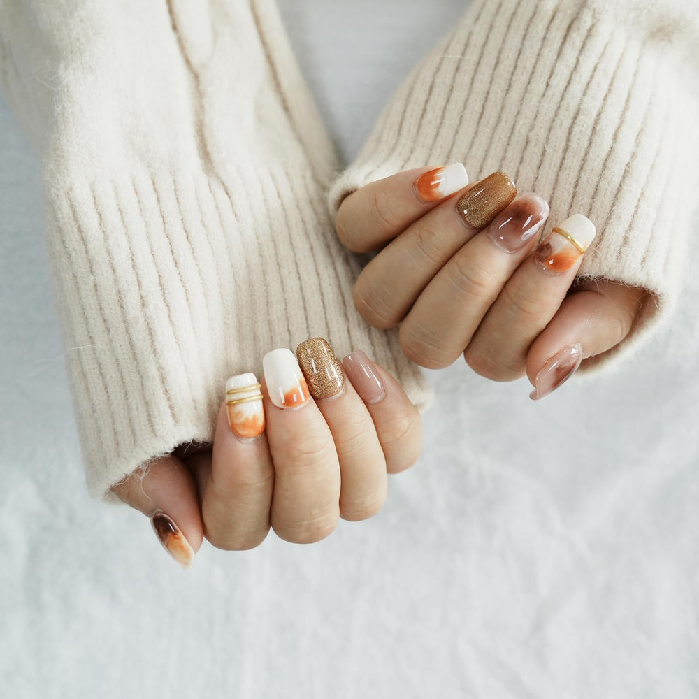 Tesytto marble watercolor ombre nails offer chic versatility for day to night