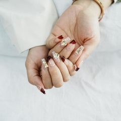 Tesytto short coffin nails ideal for wedding or party nights