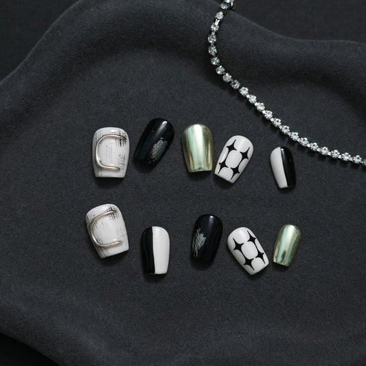 Tesytto starry glow 3D design nails add instant glamour