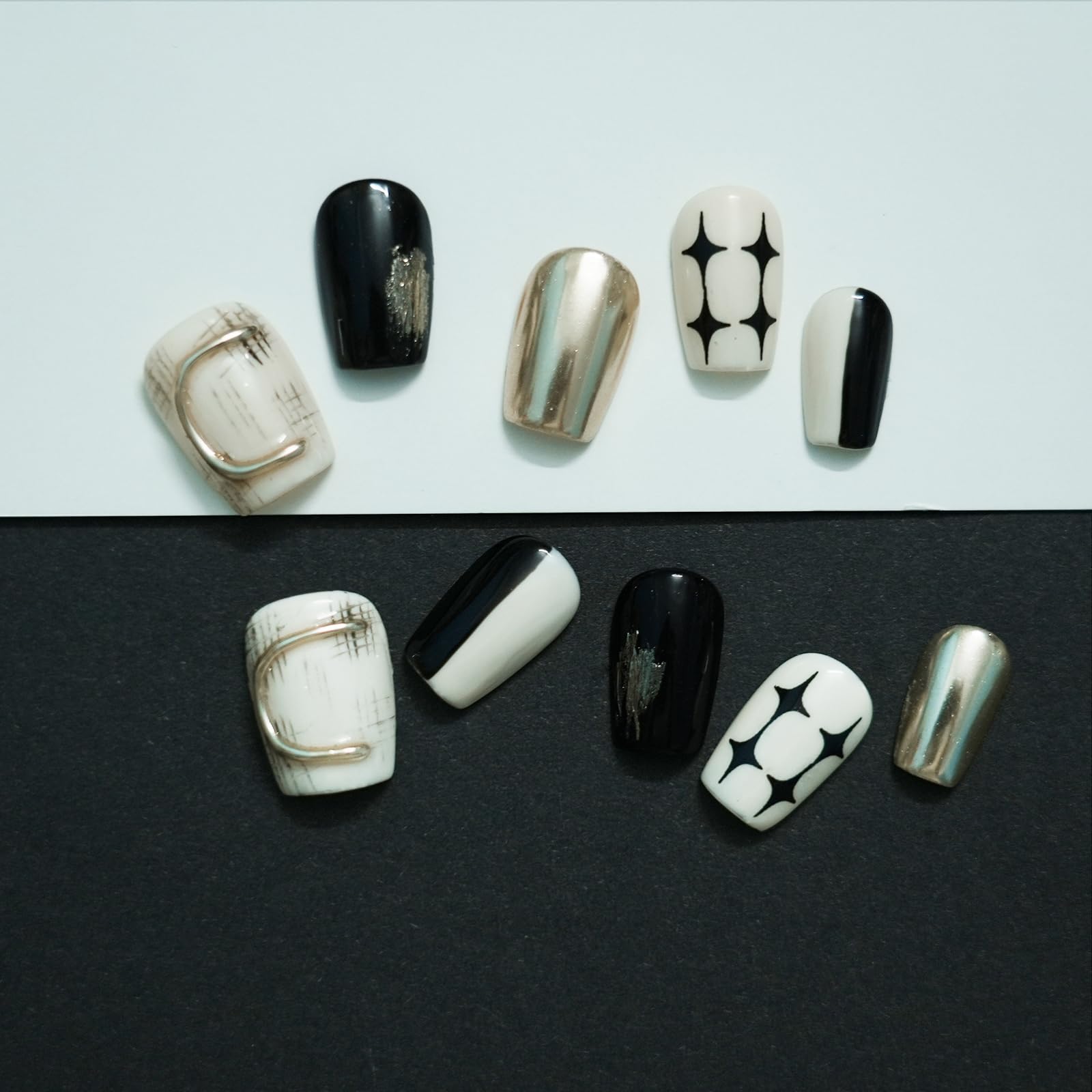 Tesytto short square nails provide a glossy, durable wear option