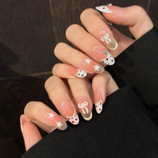 Tesytto Valentine’s Leopard Nails with nude gradient for versatile day-to-night wear