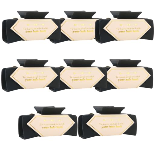Tethzeng bridesmaid square hair claw 4-1inch in black for thick hair hold