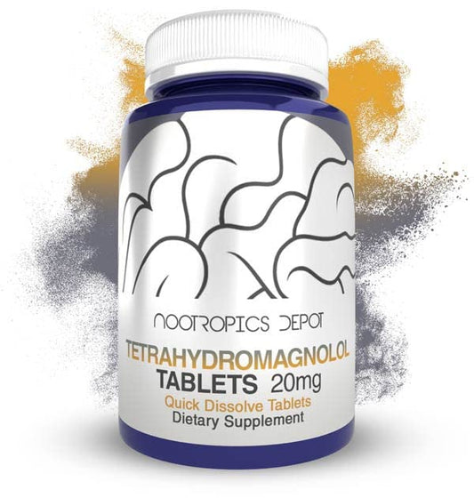 Front view of Tetrahydromagnolol 20mg Quick-Dissolve Tablet (60 count).