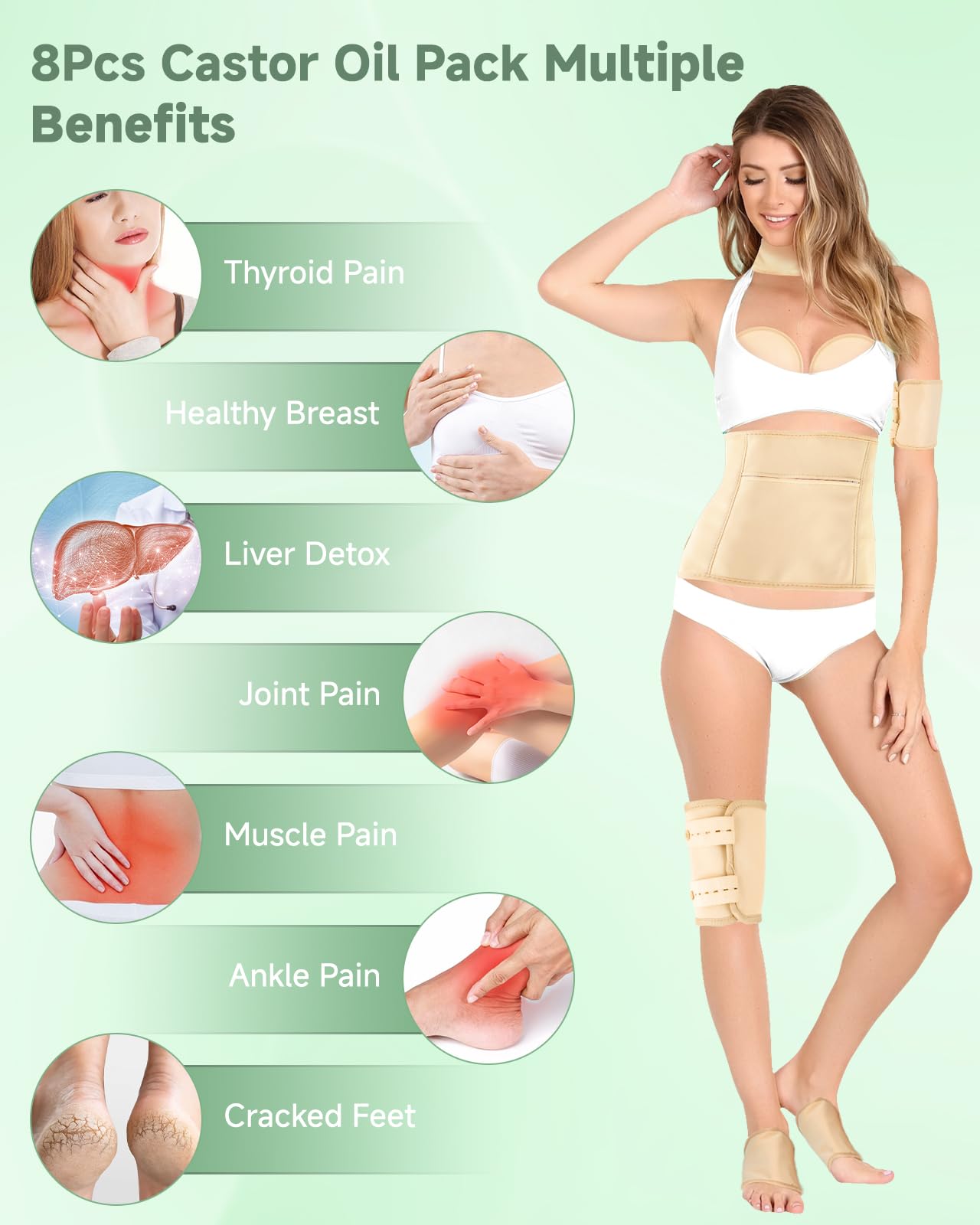 Castor oil pack wrap for stomach area