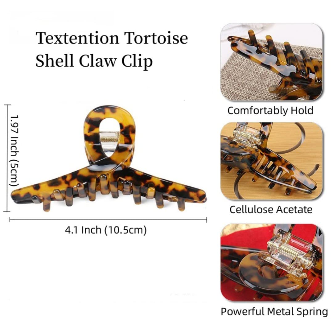 Textention 4.1-inch claw clip in operation with easy grip