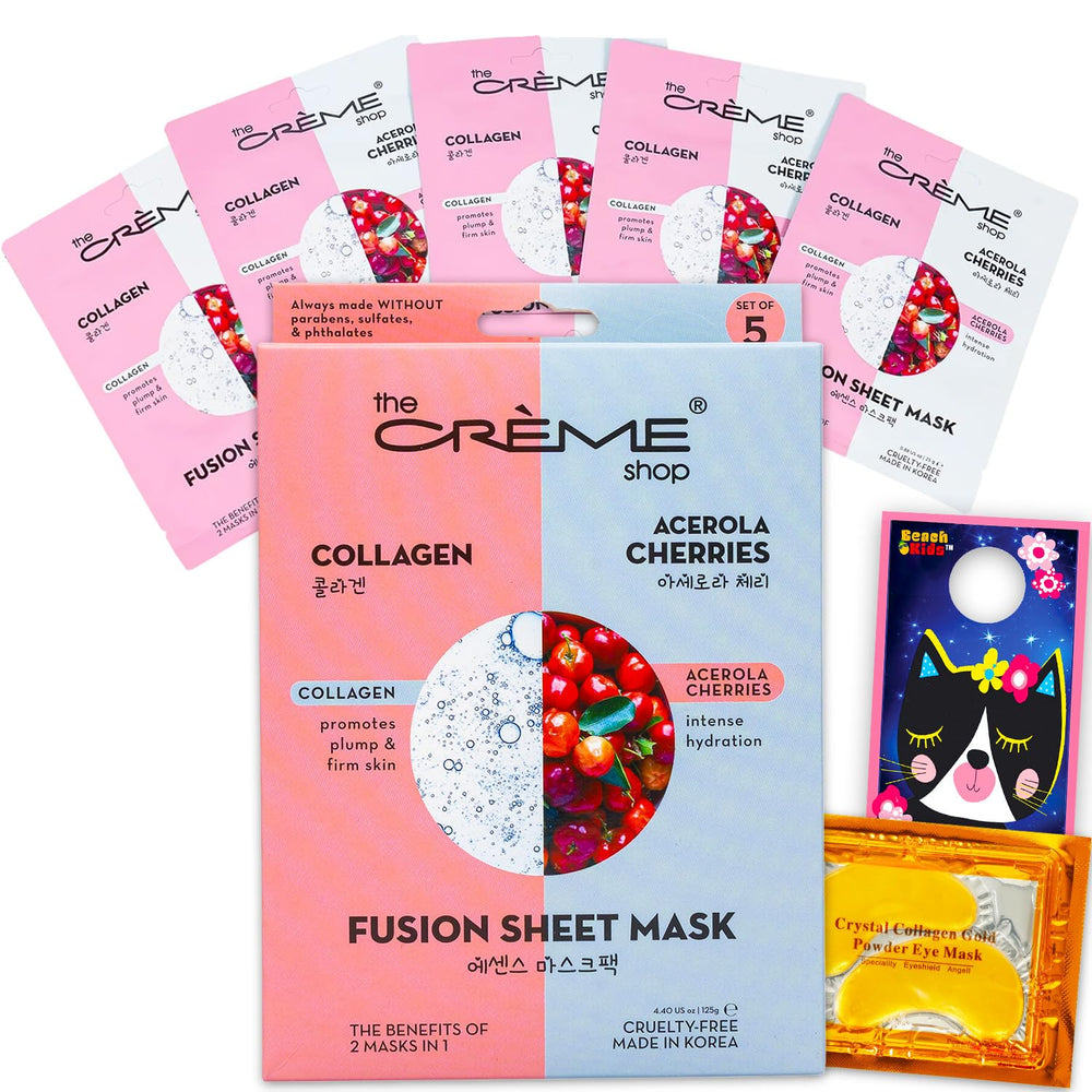 The Crème Shop face mask 5-pack bundle nourishes and hydrates skin