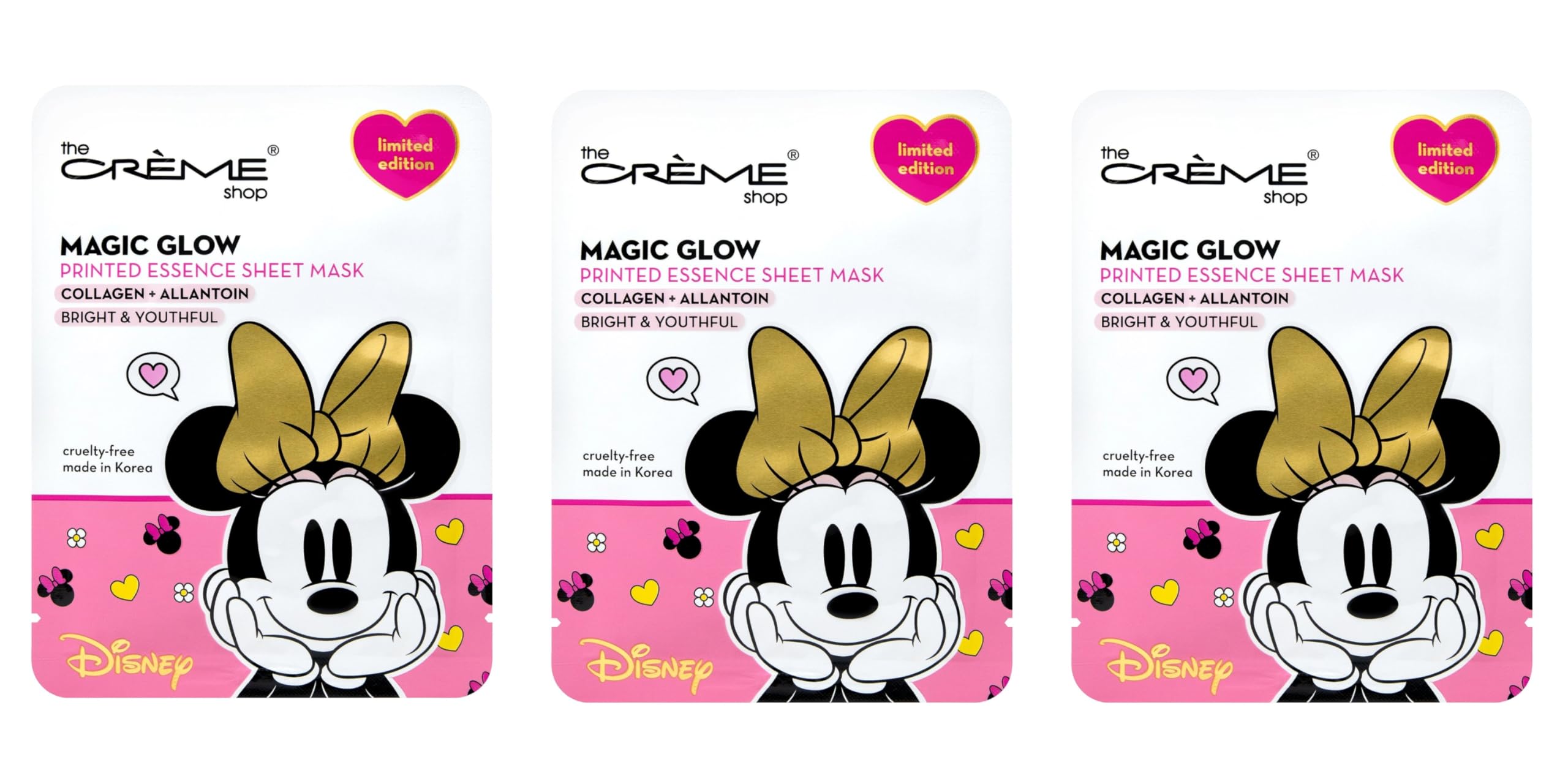 The Crème Shop Minnie’s Magic Glow mask pack—front view, hydration and glow