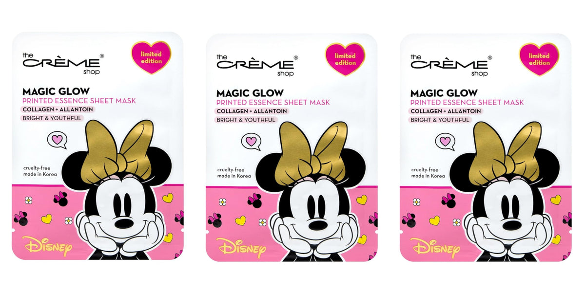 The Crème Shop Minnie’s Magic Glow mask pack—front view, hydration and glow