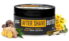 The Cut Buddy after shave butter jar close-up for post-shave moisture.