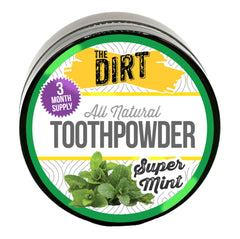 Jar of The Dirt remineralizing tooth powder ready for use