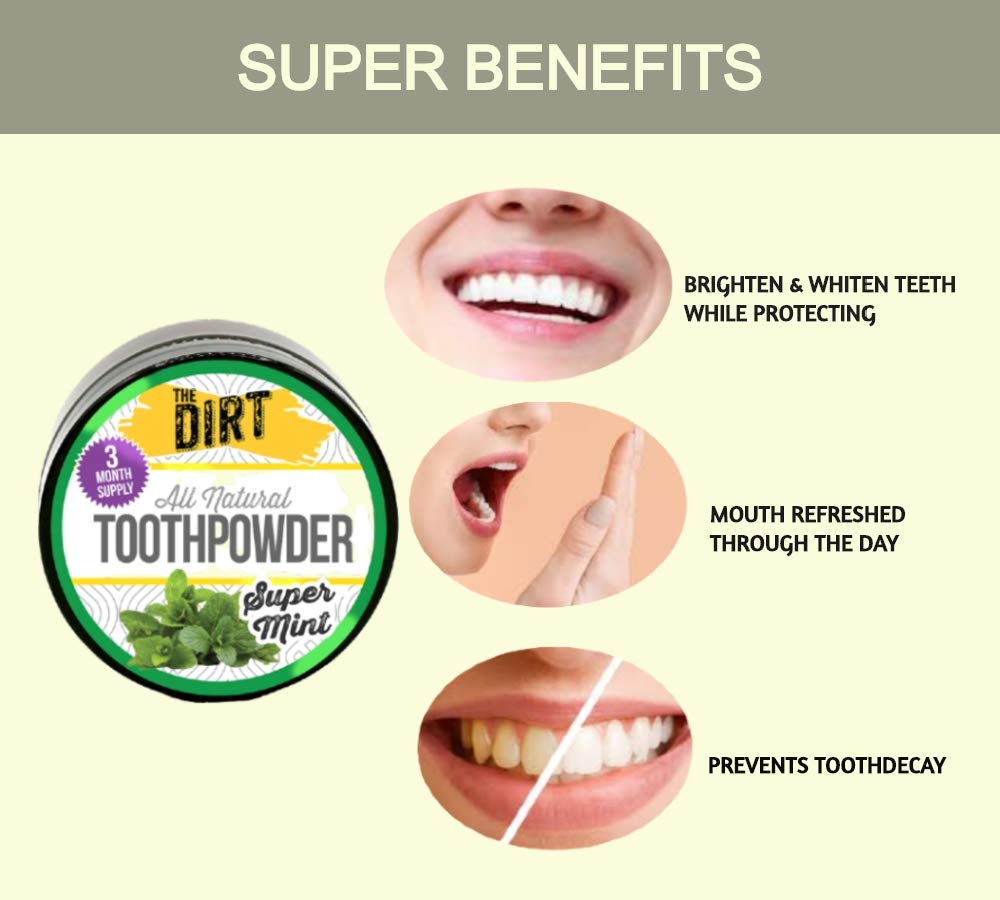Healthy smile after using The Dirt tooth powder