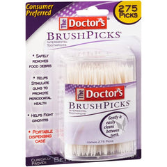Using BrushPicks toothpicks between teeth