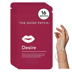 The Good Patch Desire patch packaging with four patches in a resealable pouch