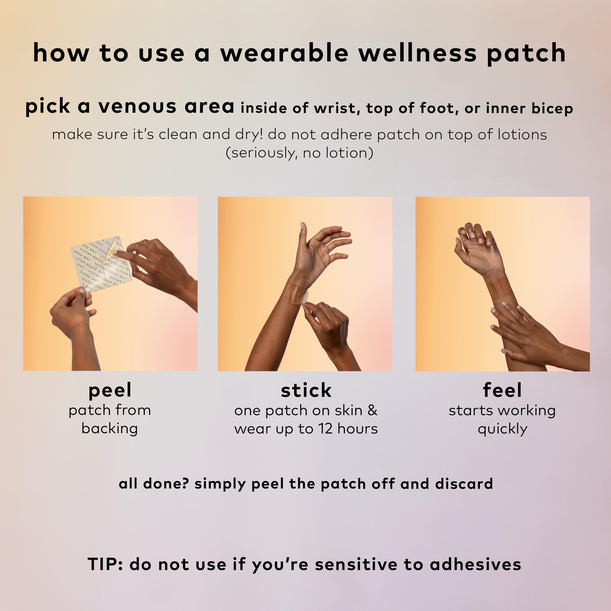The Good Patch Desire product packaging with patches