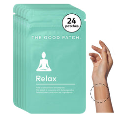 Discreet The Good Patch Relax patch applied to the inside of the wrist