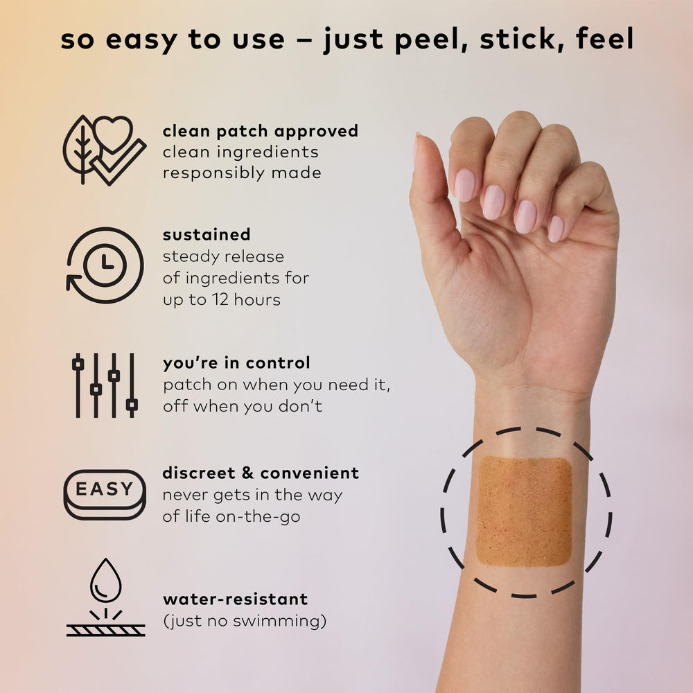 Close-up of Relax patches with visible ingredients