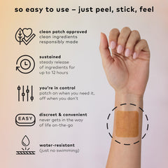 Close-up of Relax patches with visible ingredients