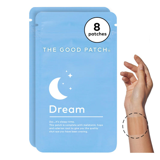 The Good Patch Sleep Support Dream Patch applied to skin