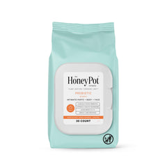 The Honey Pot Prebiotic Wipes bottle front for daily pH balance on intimate care
