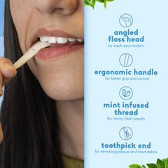 Plant-based handle with cornstarch content for reduced plastic
